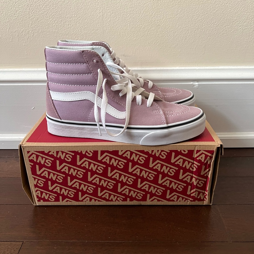Vans Lavender and White High-Tops